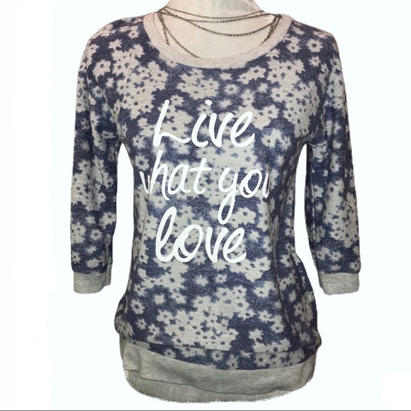 Sonoma 'Live What You Love' Boho Sweatshirt -Sz XS - Picture 10 of 10